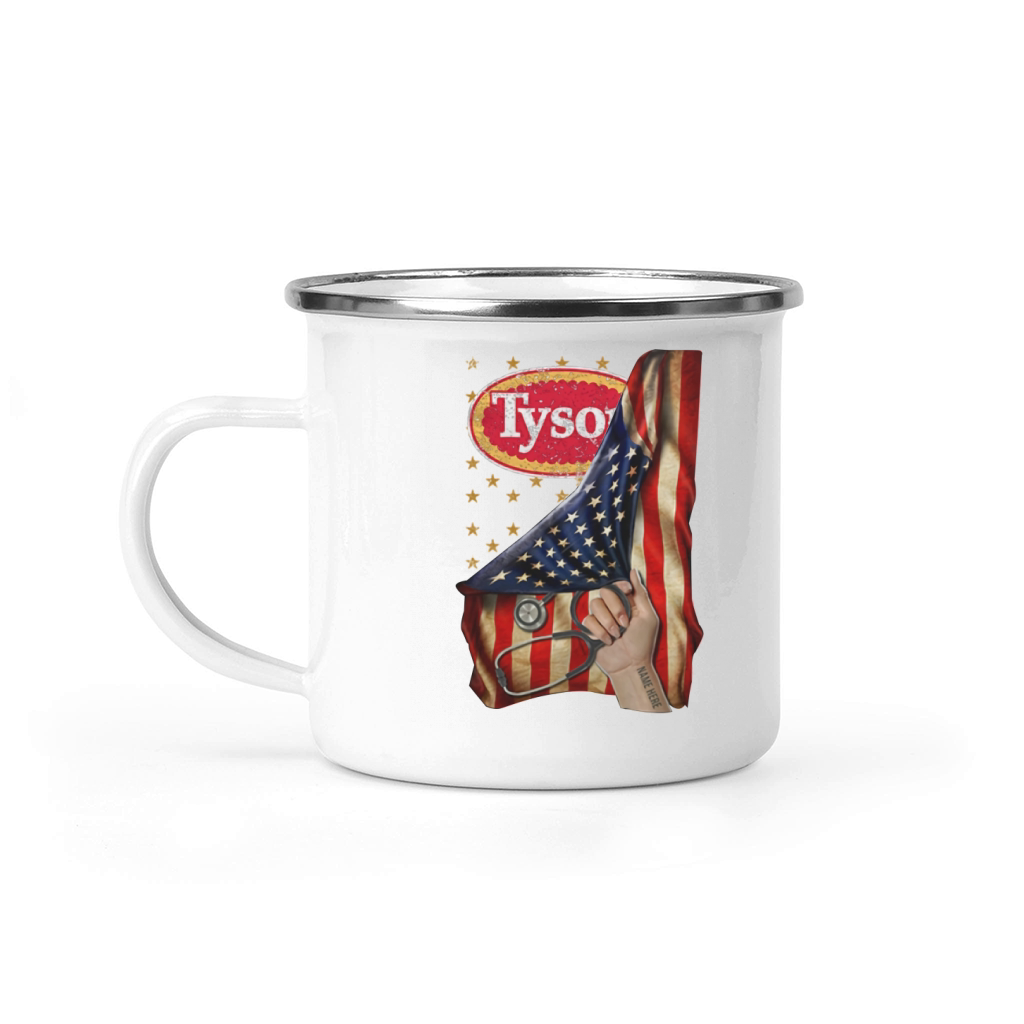 Tyson Foods America Flag inside me shirt Camping Mug