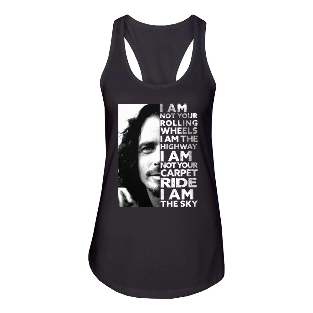 Chris Cornell I am not your rolling wheels I am the highway Women's Racerback Tank