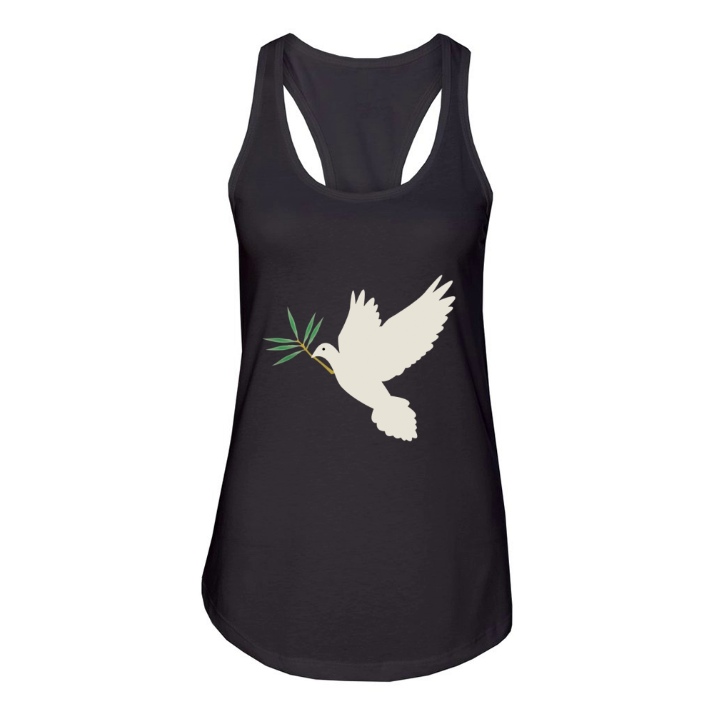 Dove with Olive Branch Women's Racerback Tank