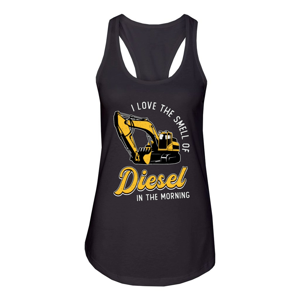 Excavator I Love The Smell Construction Worker Women's Racerback Tank