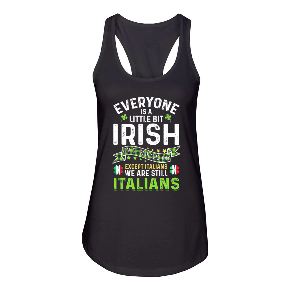 Irish Italian St Patricks Day Shamrock Italian Flag Gift Women's Racerback Tank