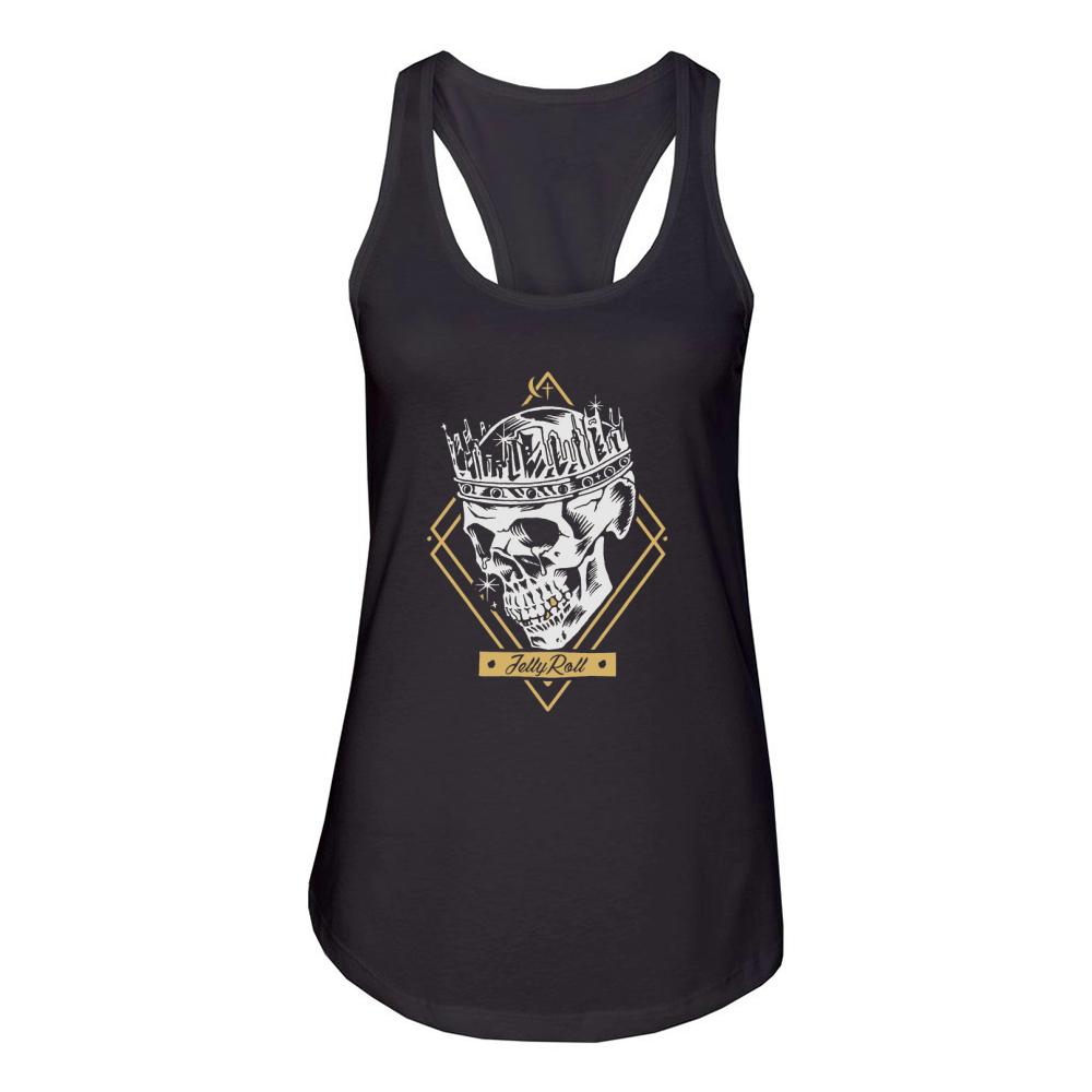 jelly roll skull crown merch Women's Racerback Tank
