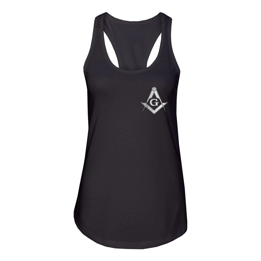 Masonic Square and Compass - Freemason Heartbeat Women's Racerback Tank