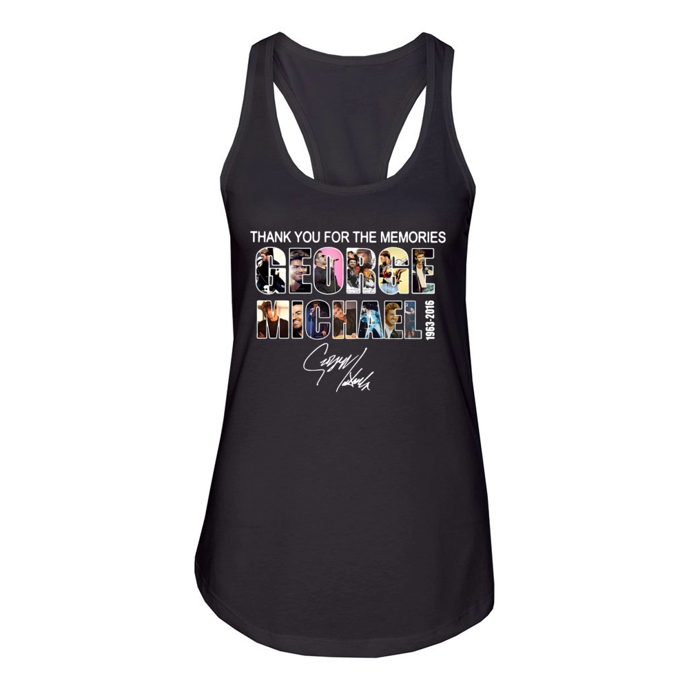 Thank you for the memories George Michael 1963-2016 signature shirt Women's Racerback Tank