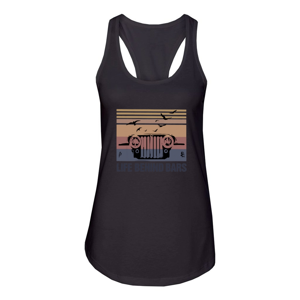 Vintage Jeep life behind bars shirt Women's Racerback Tank