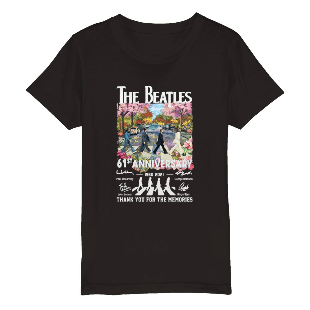 Abbey Road The Beatle 61st Anniversary 1960 2021 Thanks For The Memories Organic Kids Crewneck T-shirt