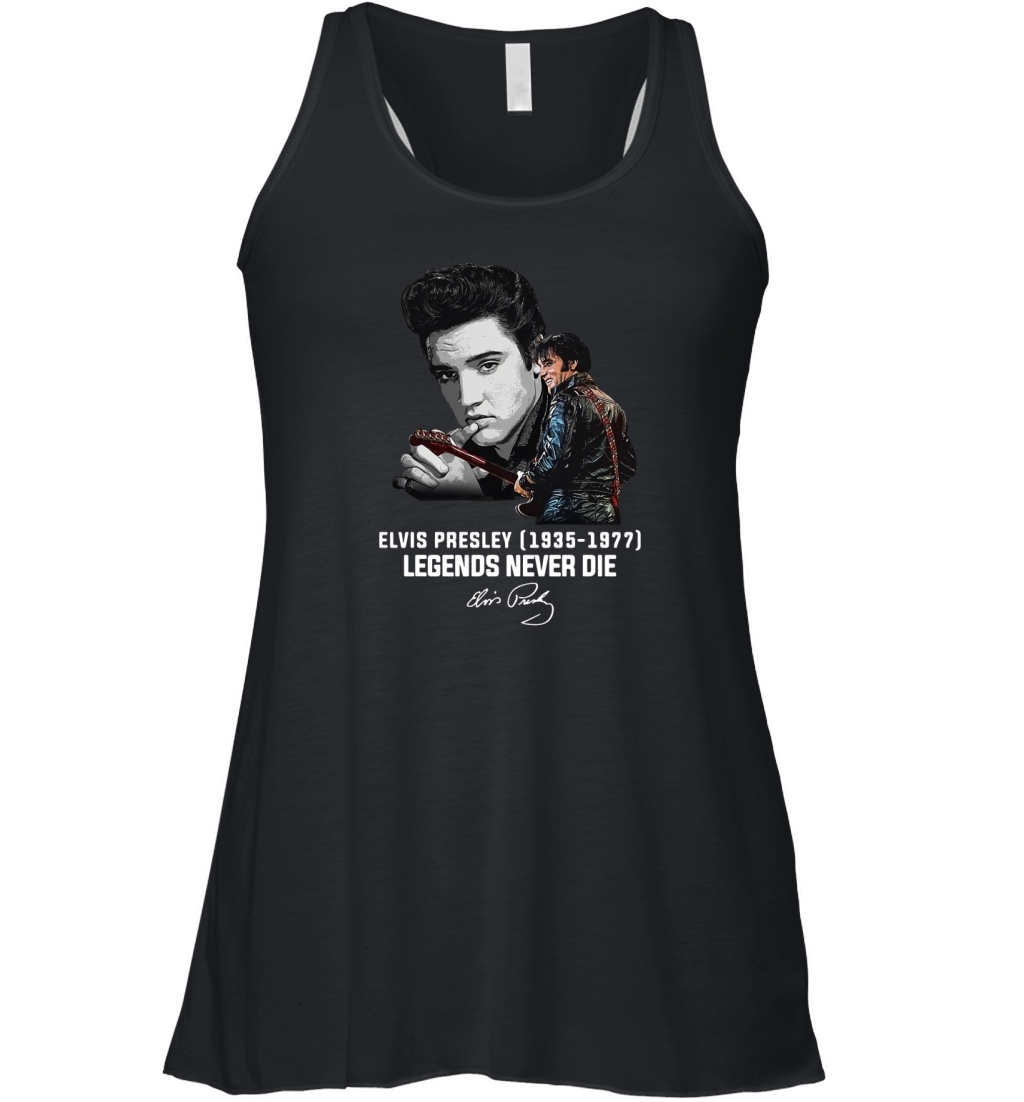 Elvis Presley 1935 1977 Legends Never Die Signature shirt Women's Flowy Tank Top