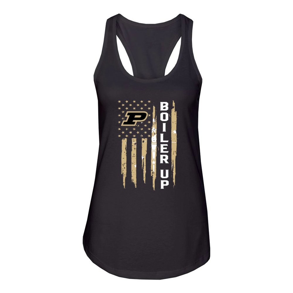 America Purdue Boiler Up Flag Women's Racerback Tank