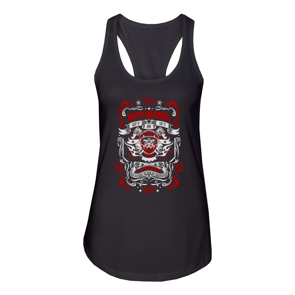 Moto Madness Ts - RED Women's Racerback Tank