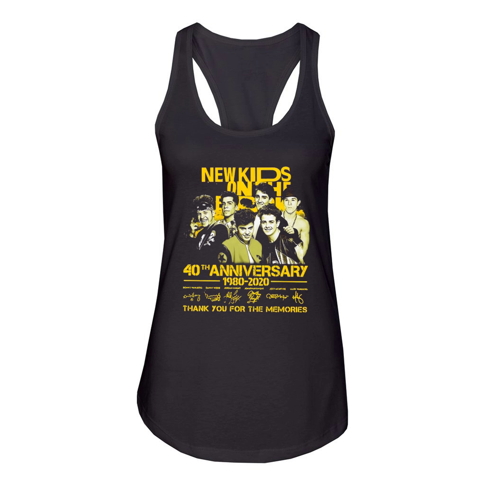 New Kids on the Block 40th anniversary 1980-2020 signatures shirt Women's Racerback Tank