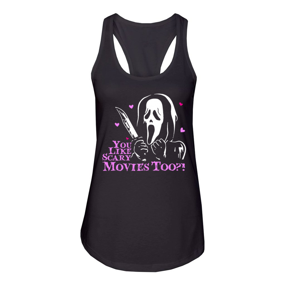 Scream Ghost Face You Like Scary Movies Too Boy Women's Racerback Tank