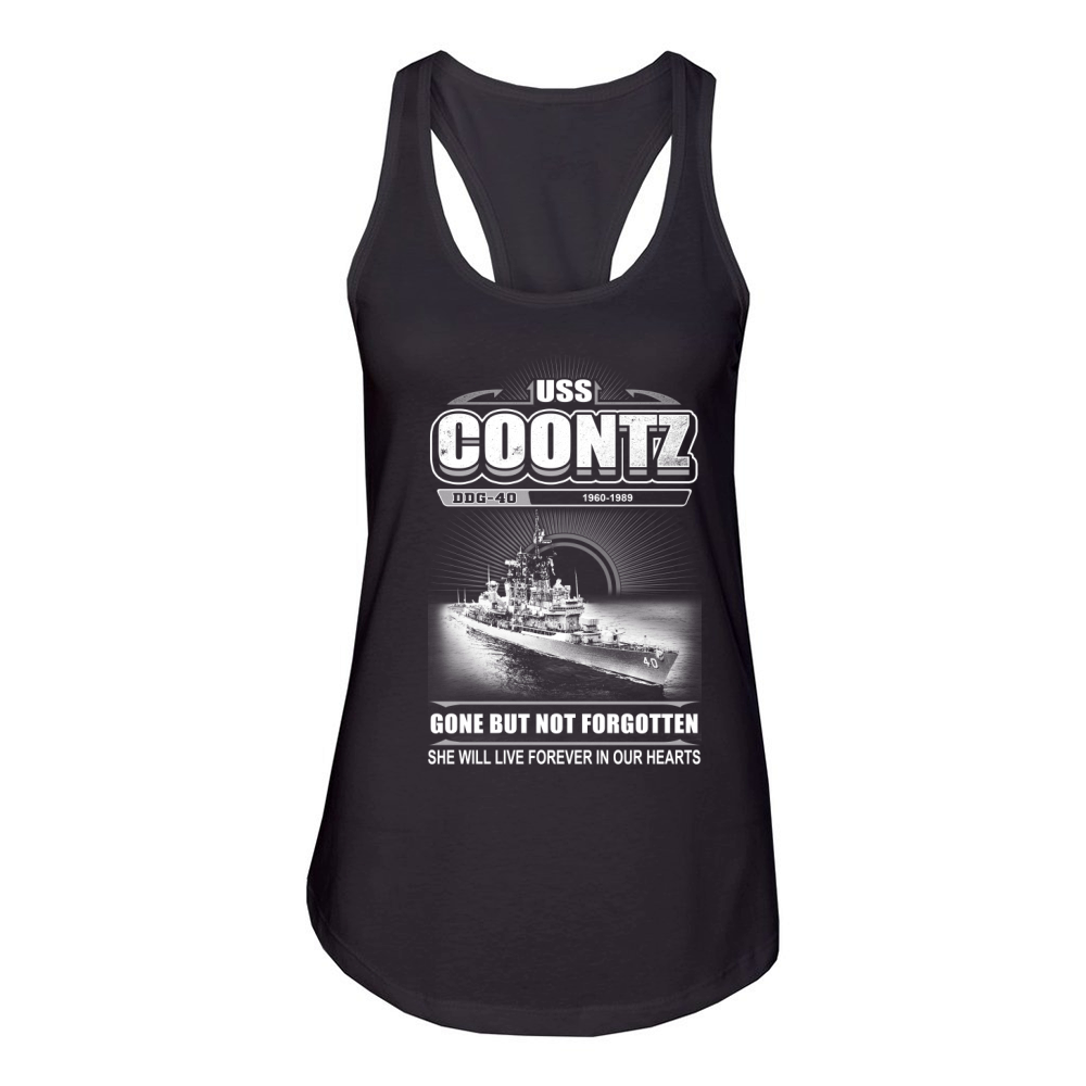 USS Coontz DDG 40 She will live in our hearts Women's Racerback Tank