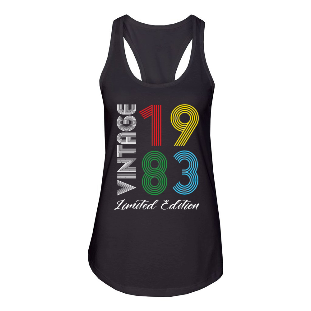 Vintage 1983 Vintage Birthday Retro Vintage Women's Racerback Tank