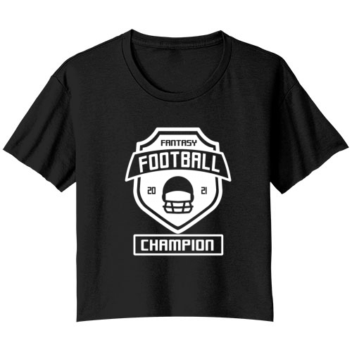 2021 Fantasy Football Champion Bella Ladies Flowy Crop T-shirt