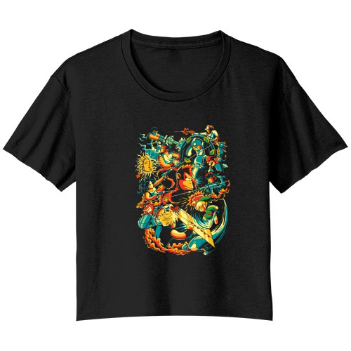 Games of 90s Bella Ladies Flowy Crop T-shirt