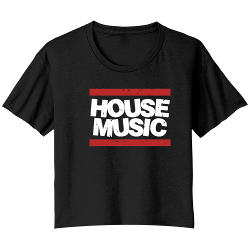 House Music Bella Ladies Flowy Crop T-shirt