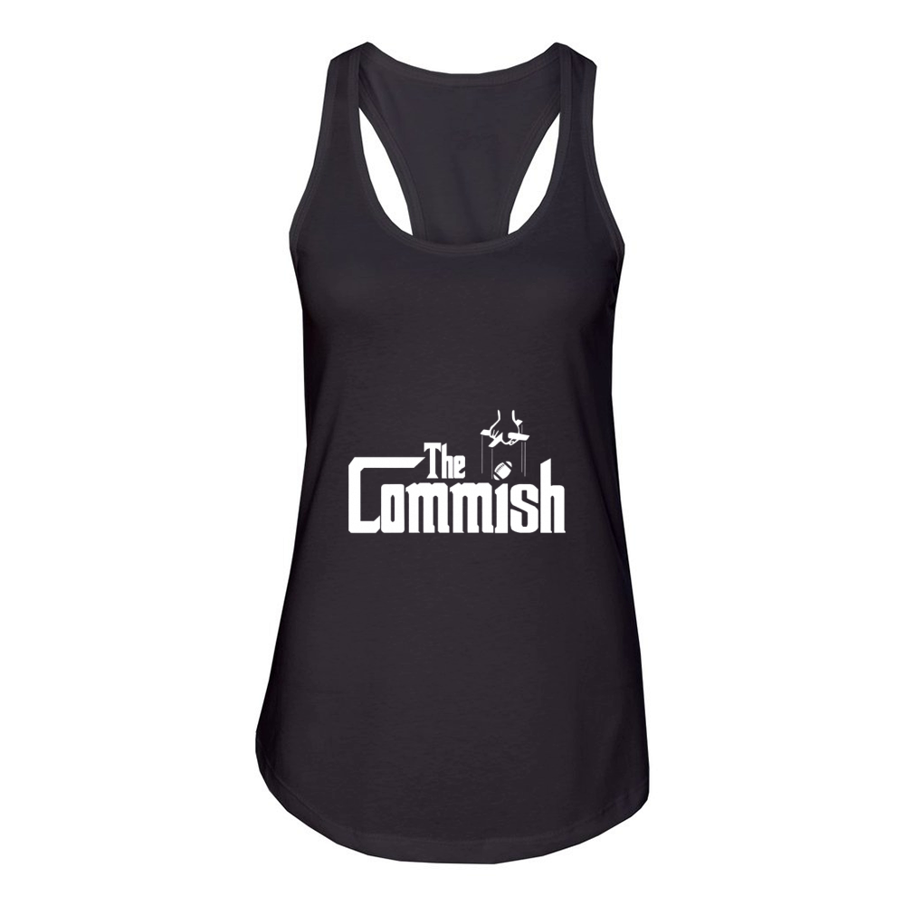 The Commish T-Shirt Fantasy Football Commissioner Tee Women's Racerback Tank