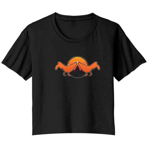 Cock Fight Chicken Farm Animals Rooster Cock Lover Bella Ladies Flowy Crop T-shirt