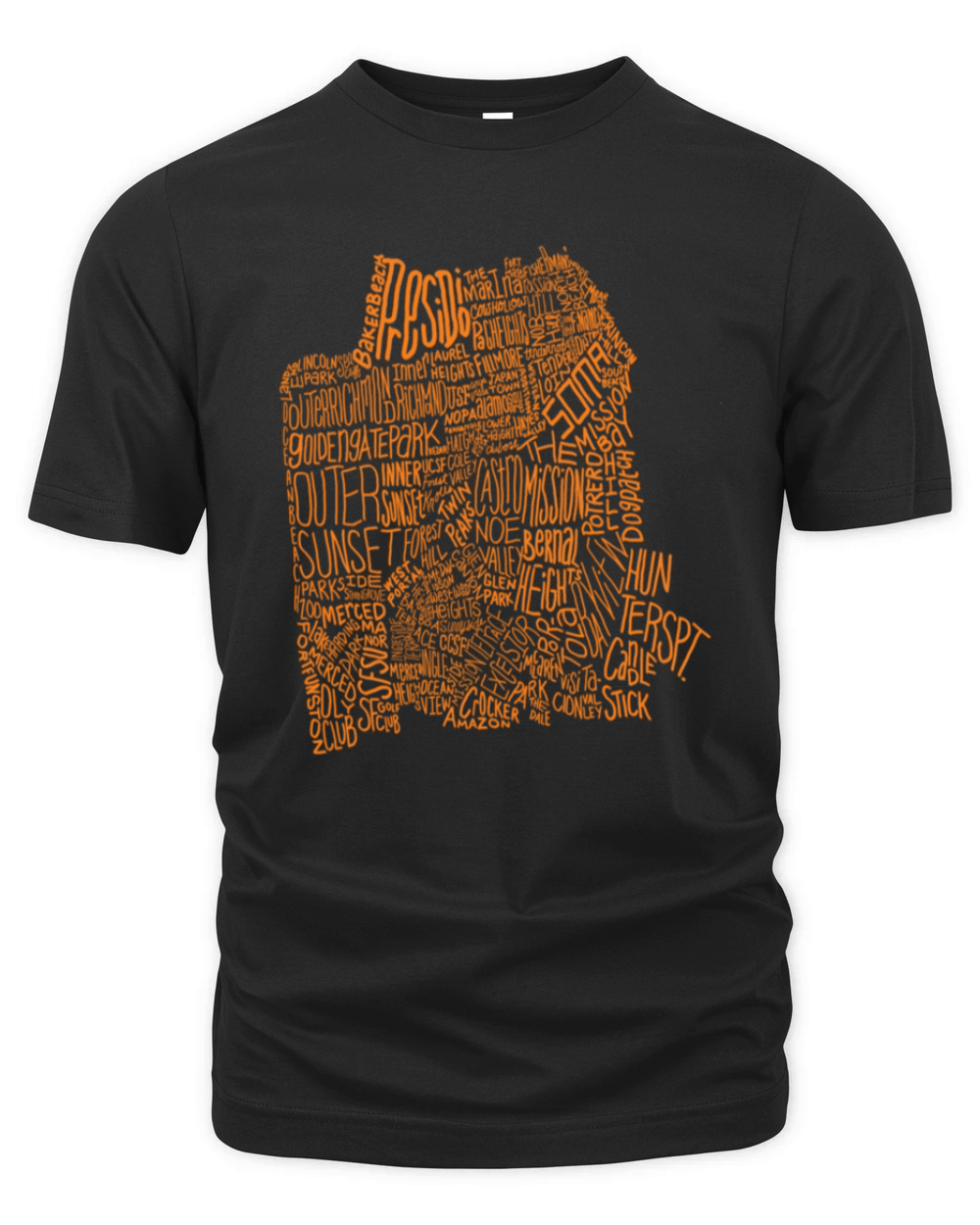 San Francisco Neighborhoods Organic Unisex T-shirt