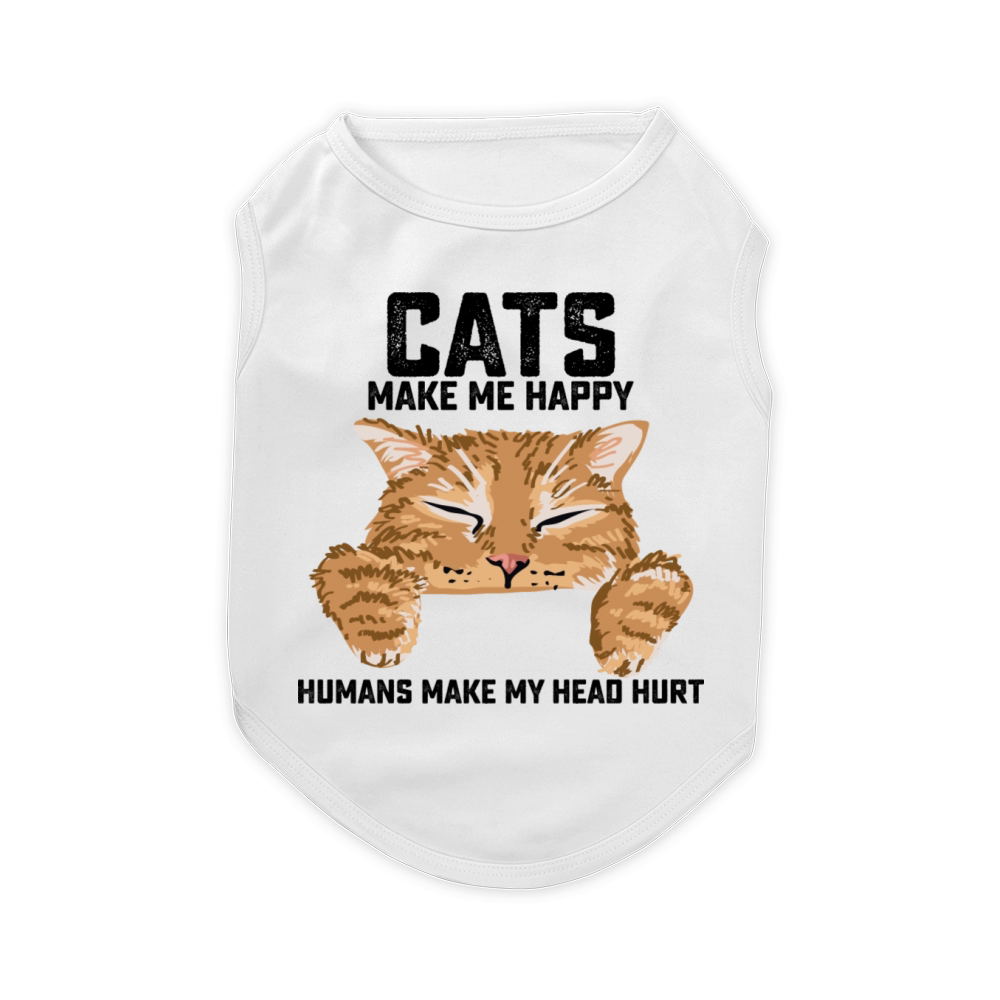 Cats Make Me Happy Humans Make My Head Hurt Pet T-Shirt