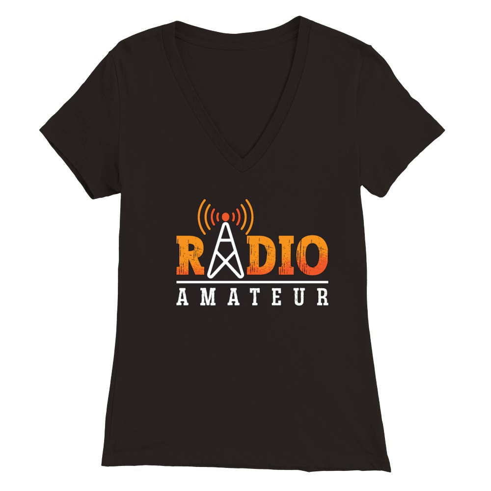 Ham Radio Amateur Loves Antenna Ham Radio Operator Premium Womens V-Neck T-shirt