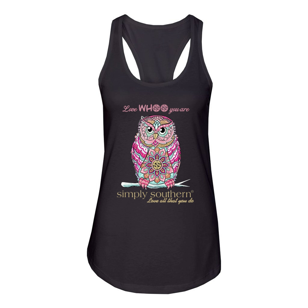 Simply Southern Owl Women's Racerback Tank