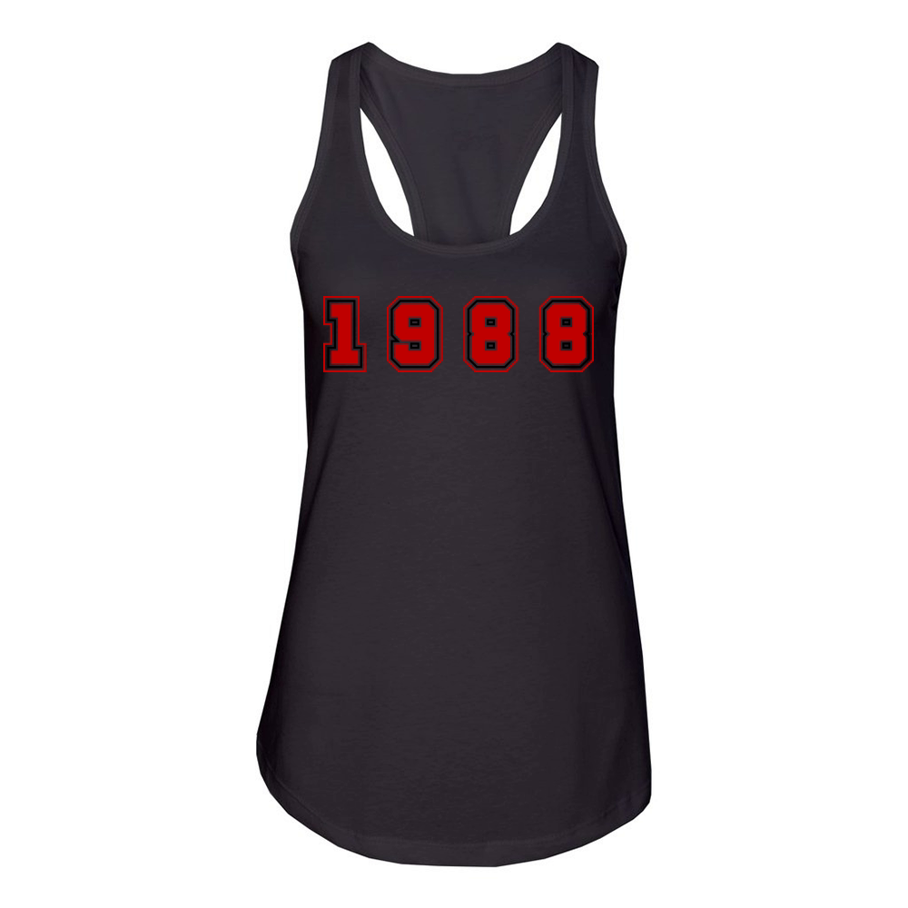 1988 Year Number Women's Racerback Tank