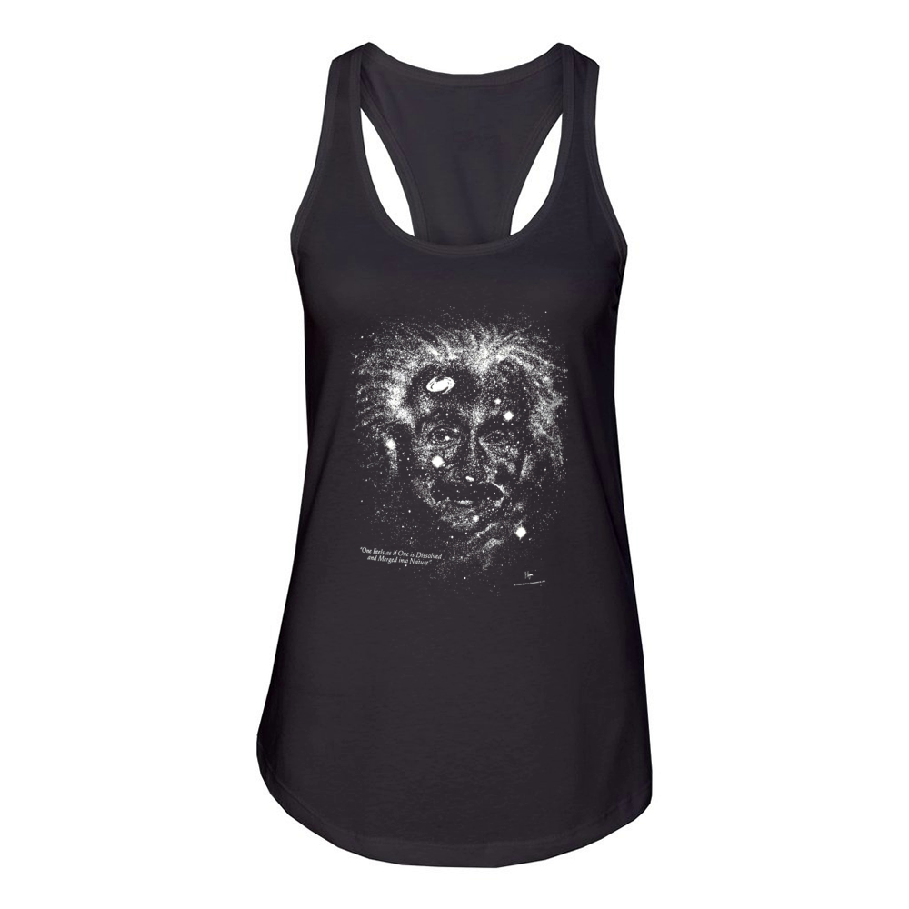 Albert Einstein GLOW in THE DARK Outer Space Galaxy Science 1993 shirt Women's Racerback Tank