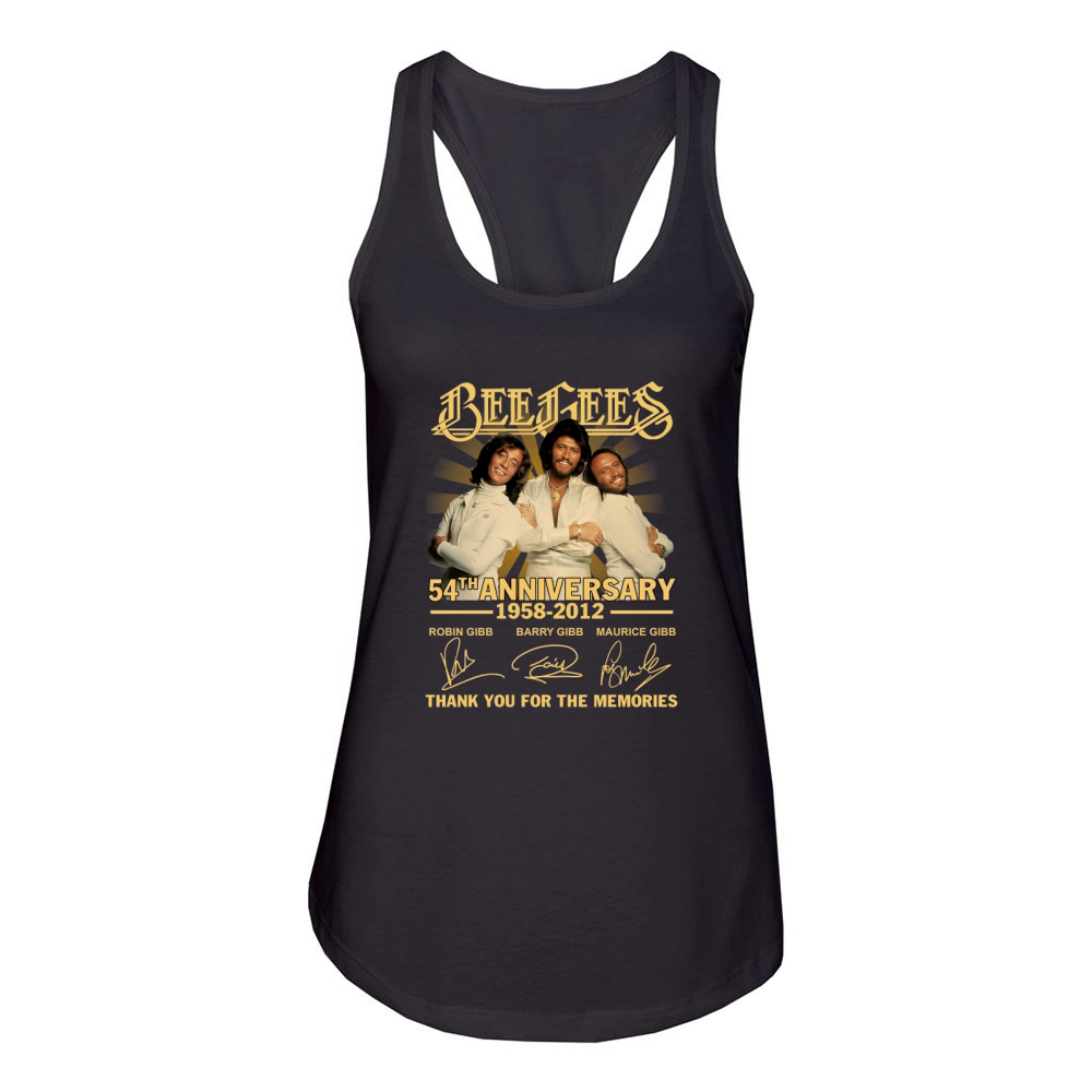 Bee gees 54th anniversary 1958 2012 thank you for the memories signatures Women's Racerback Tank