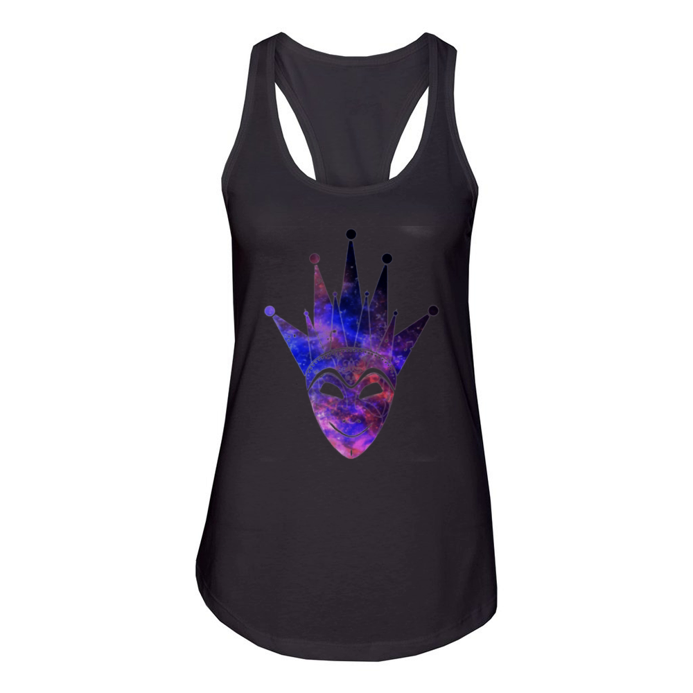 Boris Brejcha Mask Logo Galaxy Nebula Women's Racerback Tank