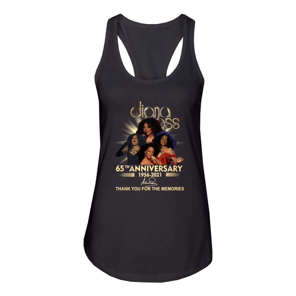 Diana Ross 65th anniversary 1956 to 2021 thank you for the memories signature Women's Racerback Tank
