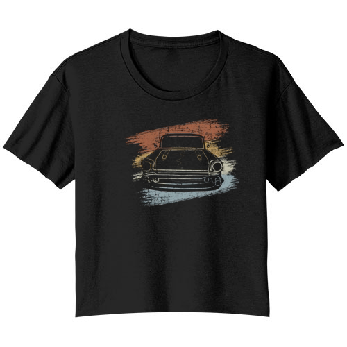 Vintage Car Bella Ladies Flowy Crop T-shirt