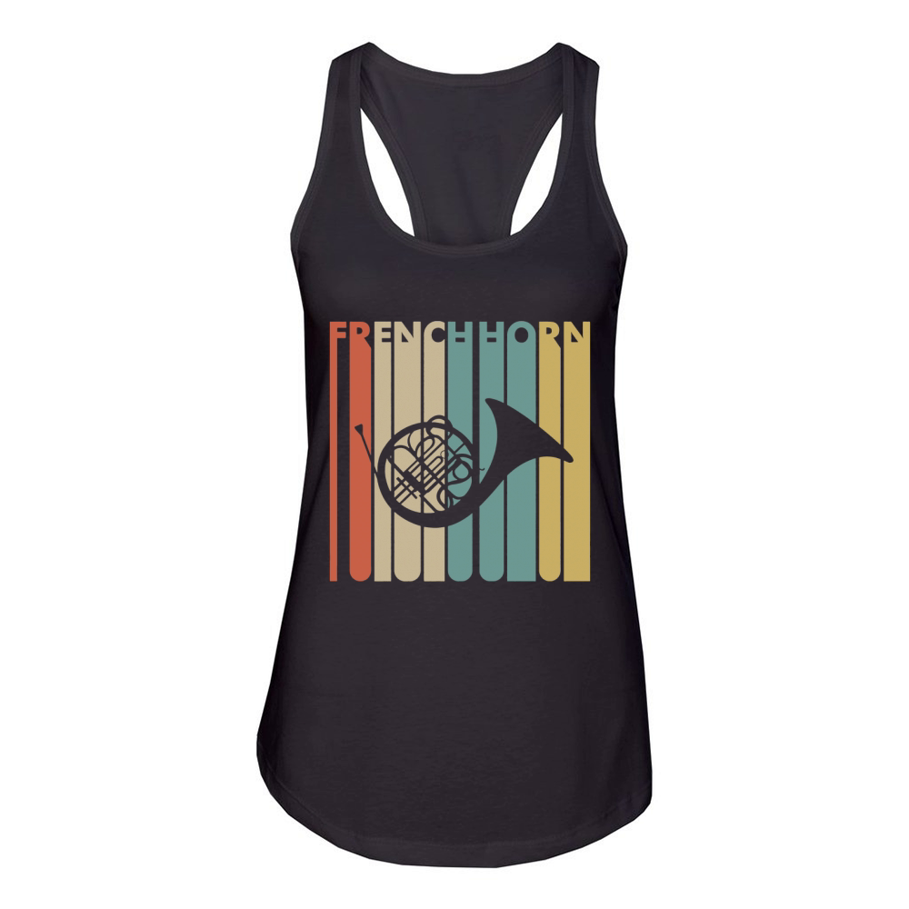 Vintage Style French Horn T shirt Women's Racerback Tank