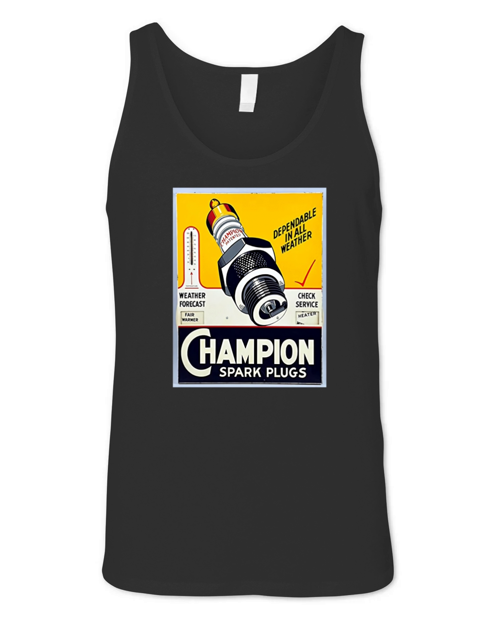Vintage Champion Spark Plugs Shabby Chic Unisex Jersey Tank