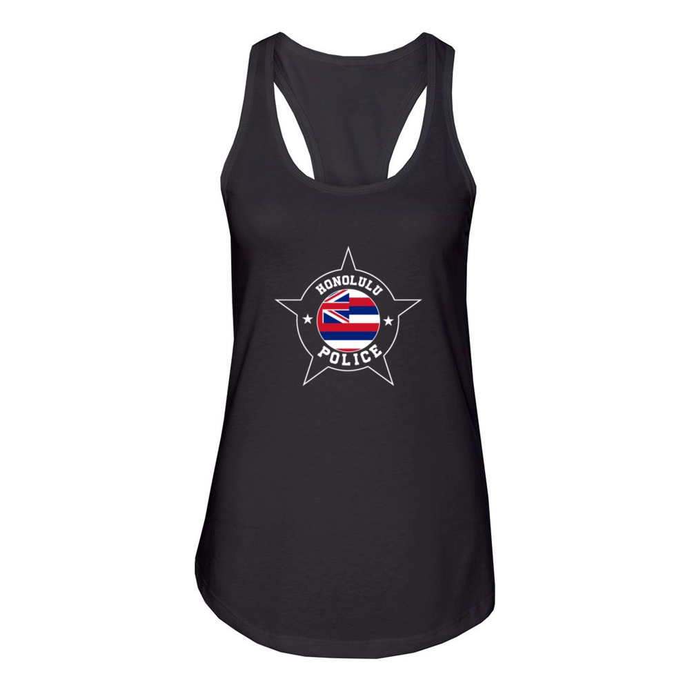 Honolulu Police T Shirt - Hawaii flag Women's Racerback Tank