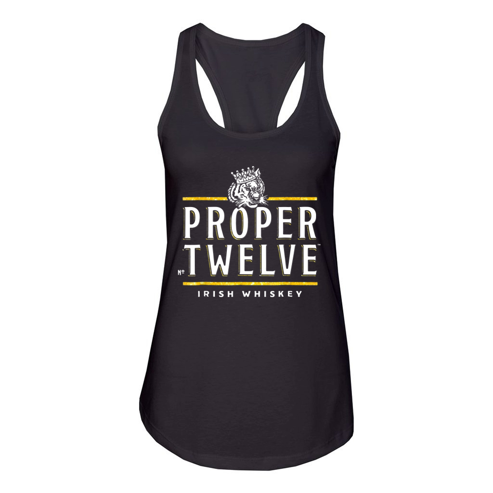 Proper twelve Irish Whiskey Women's Racerback Tank