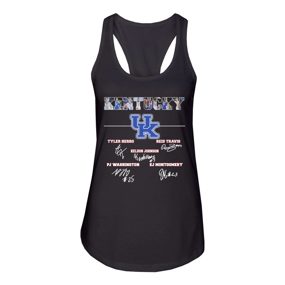 University of Kentucky signatures Tyler Herro Reid Travis Women's Racerback Tank