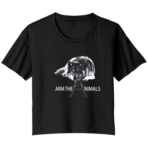 Arm The Animals Wolf Bella Ladies Flowy Crop T-shirt