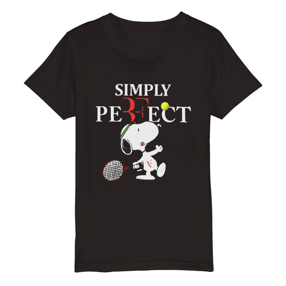 Roger Federer  Snoopy Simply Pefect Organic Kids Crewneck T-shirt
