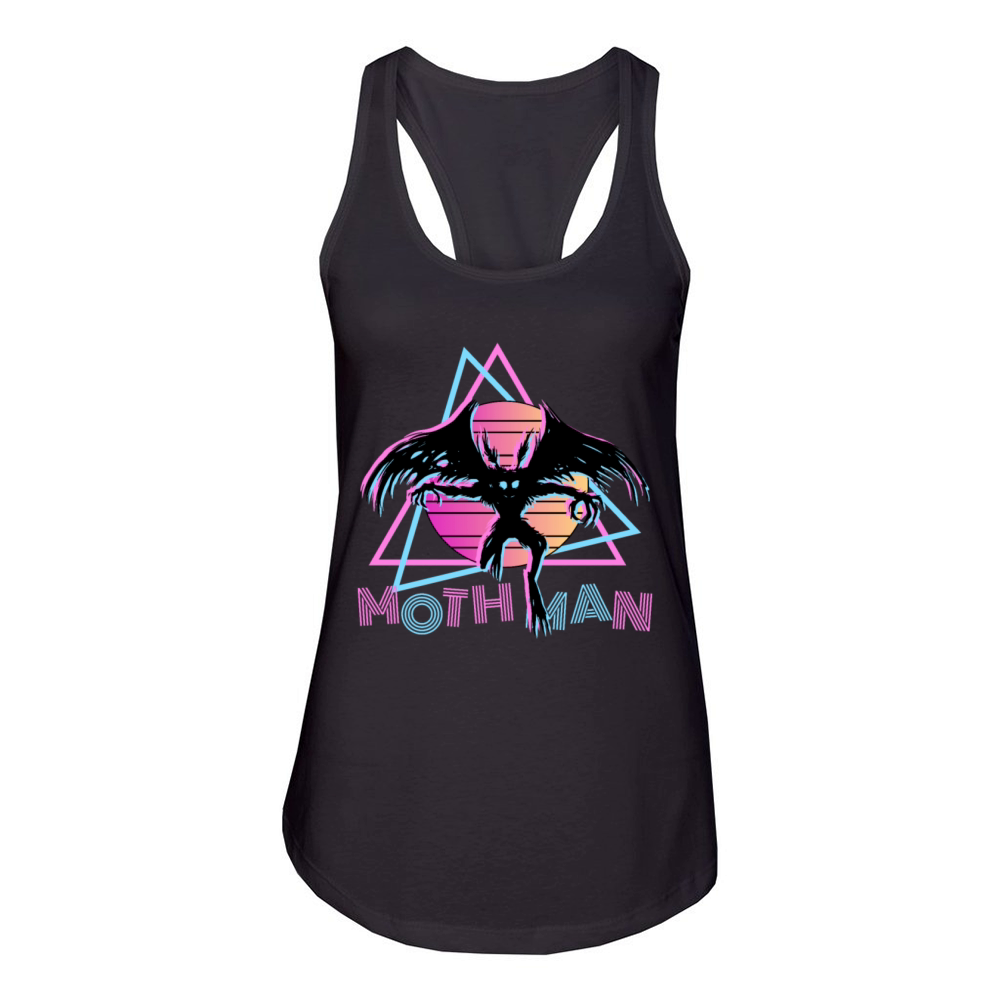 Mothman 80s Vibe Cryptid Cryptozoology Women's Racerback Tank