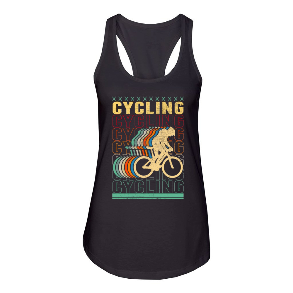 Retro Cycling Sports Lover Cyclist Women's Racerback Tank
