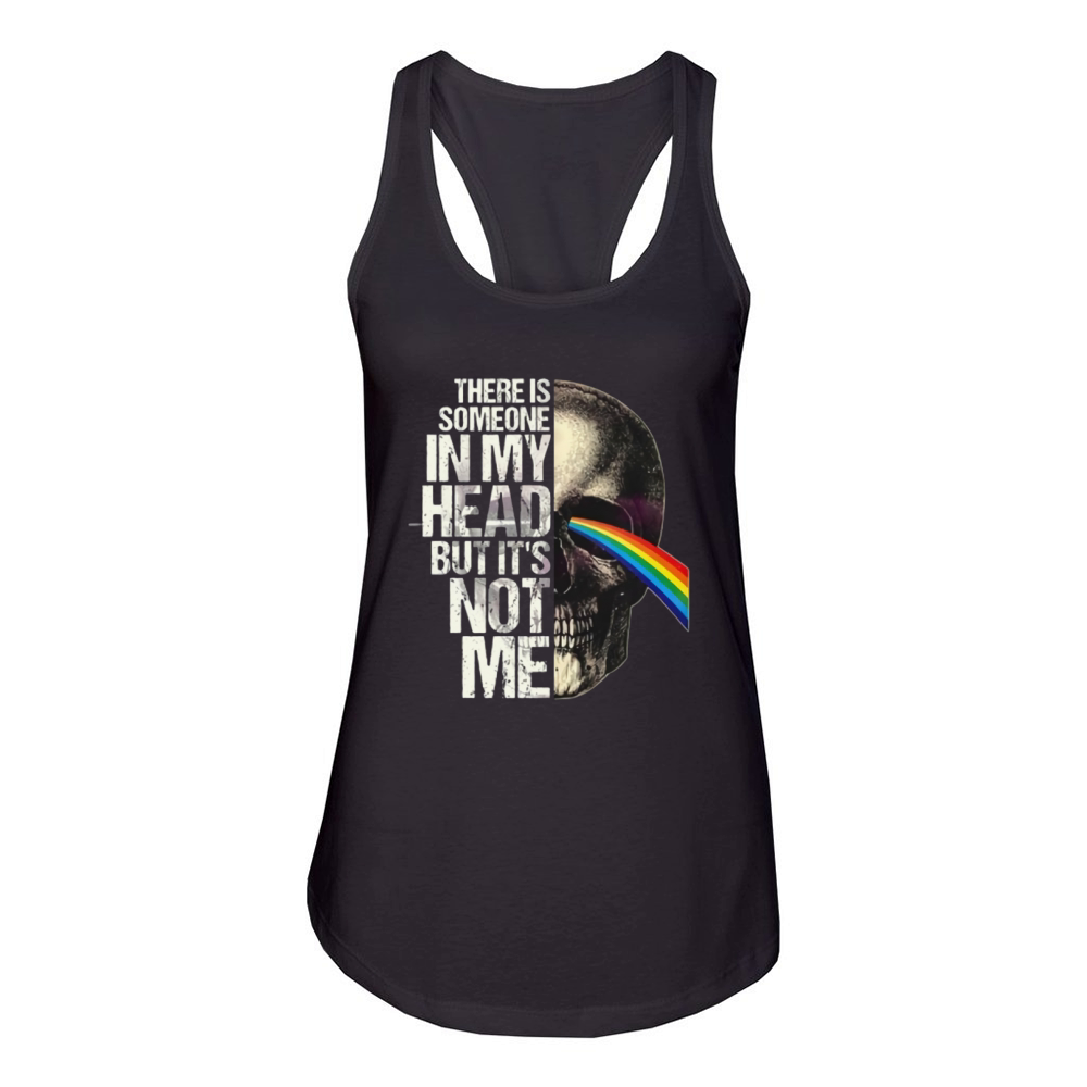 Skull Pink Floyd there is someone in my head but it’s not me shirt Women's Racerback Tank