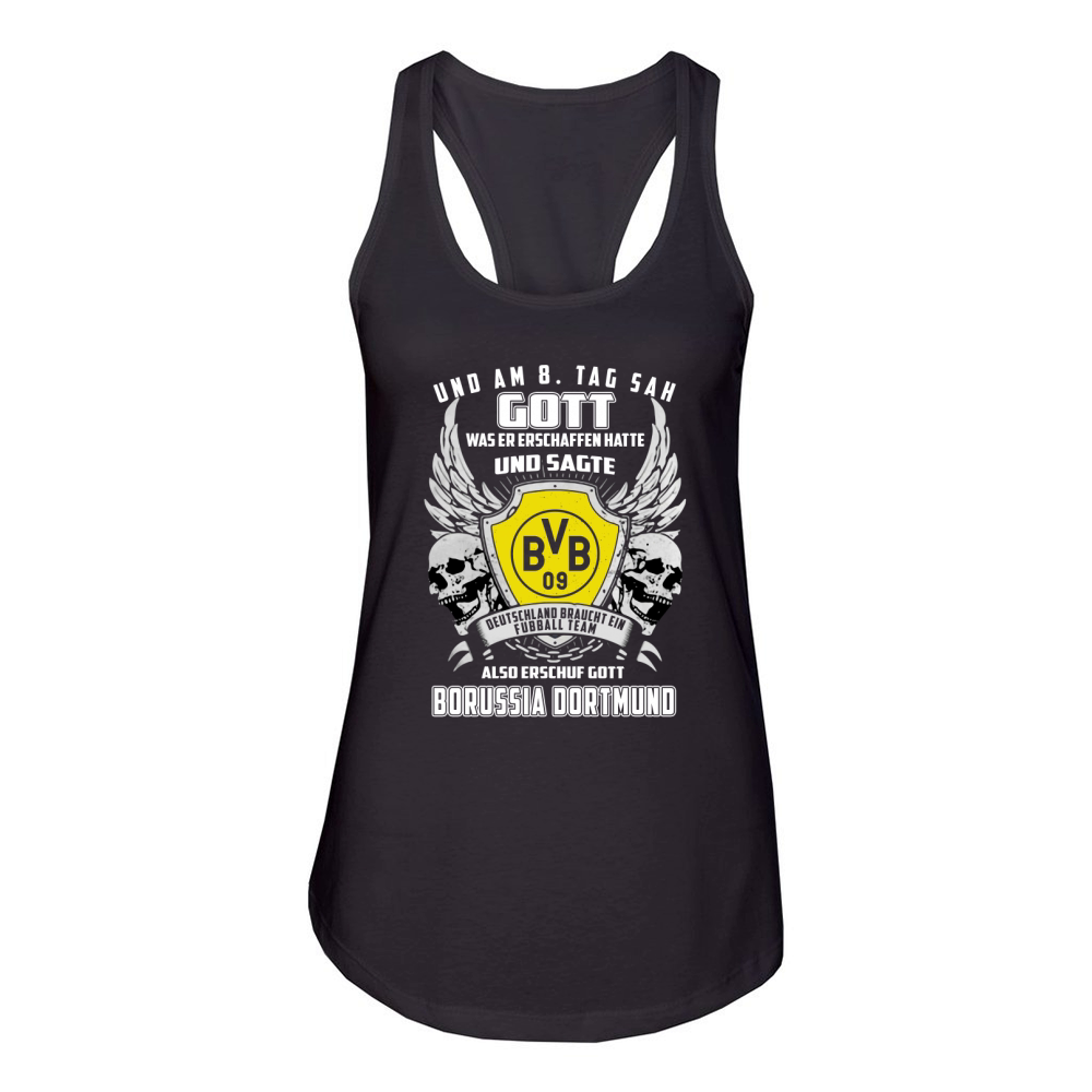 und am 8 tag sah gott also erschuf gott Borussia Dortmund shirt Women's Racerback Tank