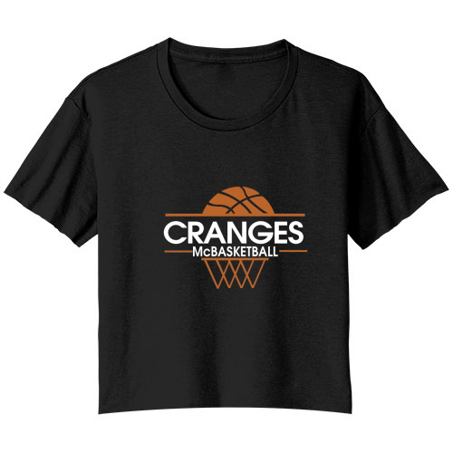 Cranjis McBasketball Gift For Basketball T-shirt Bella Ladies Flowy Crop T-shirt