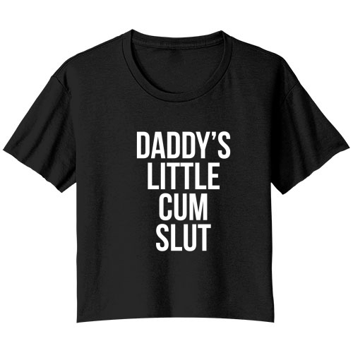 Daddy Little Cumslut Bella Ladies Flowy Crop T-shirt