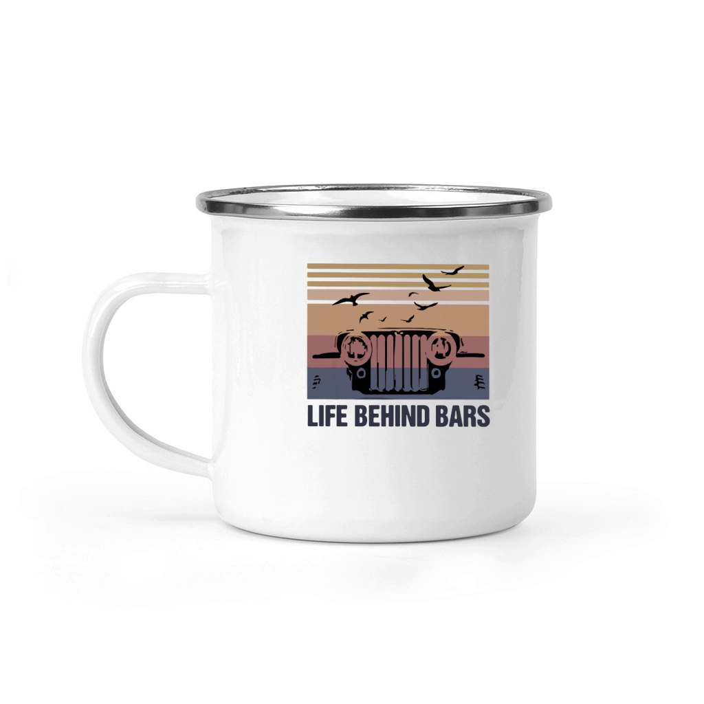 Vintage Jeep life behind bars shirt Camping Mug