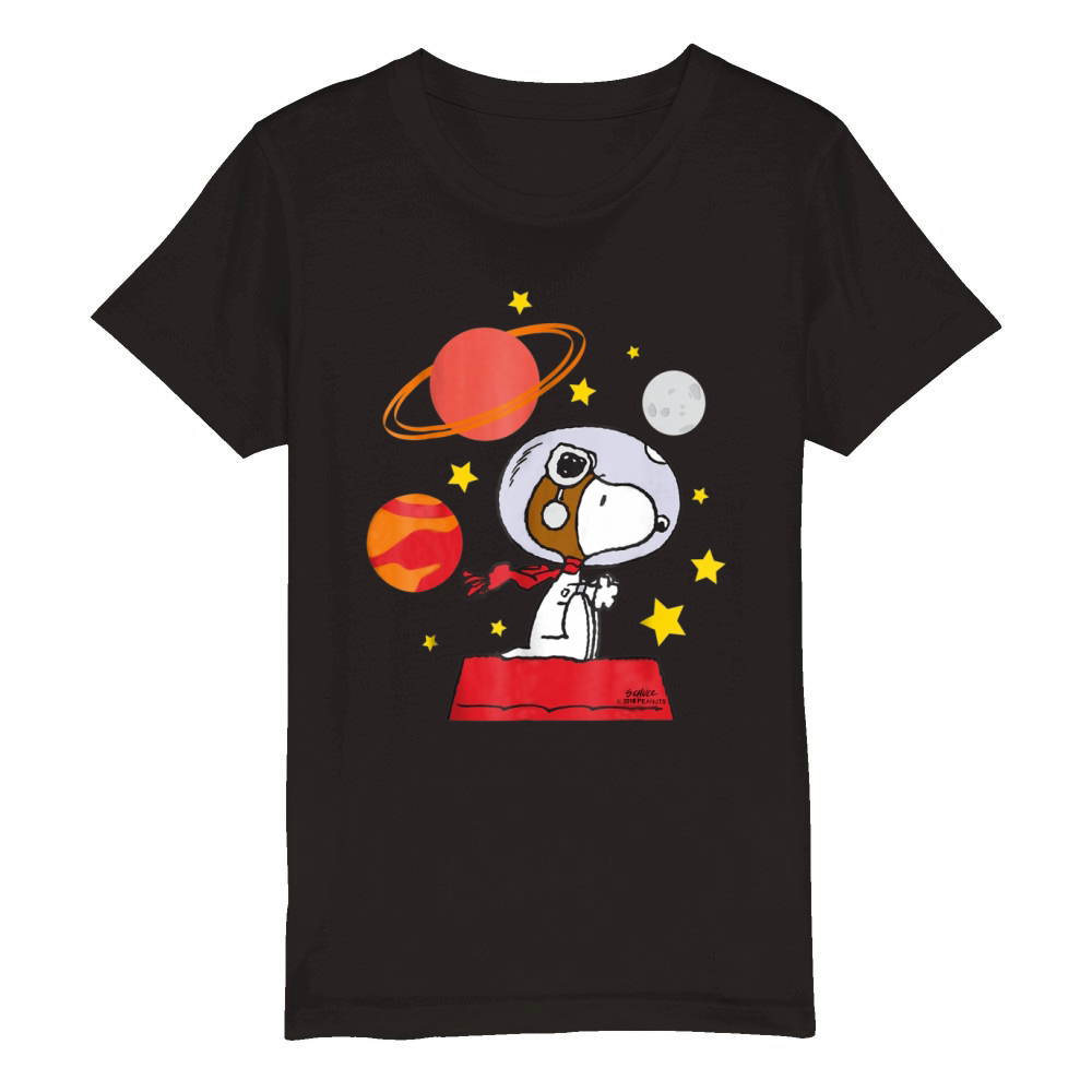 Peanuts Snoopy Space Pilot Mars, Moon And Saturn shirt Organic Kids Crewneck T-shirt
