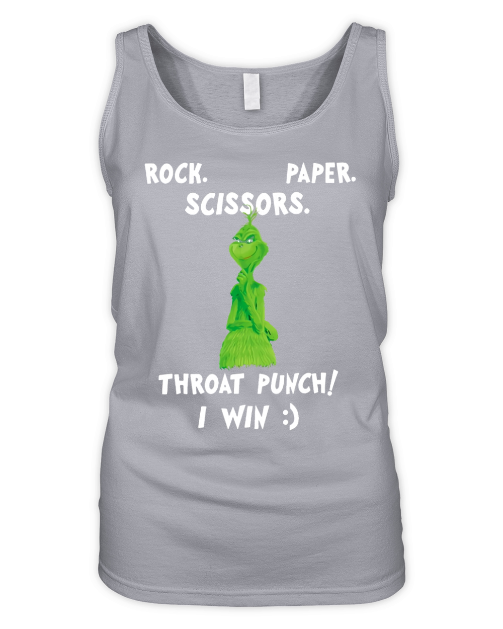 Grinch Funny Win Christmas Rock Paper Scissors Organic Women's Tank Top