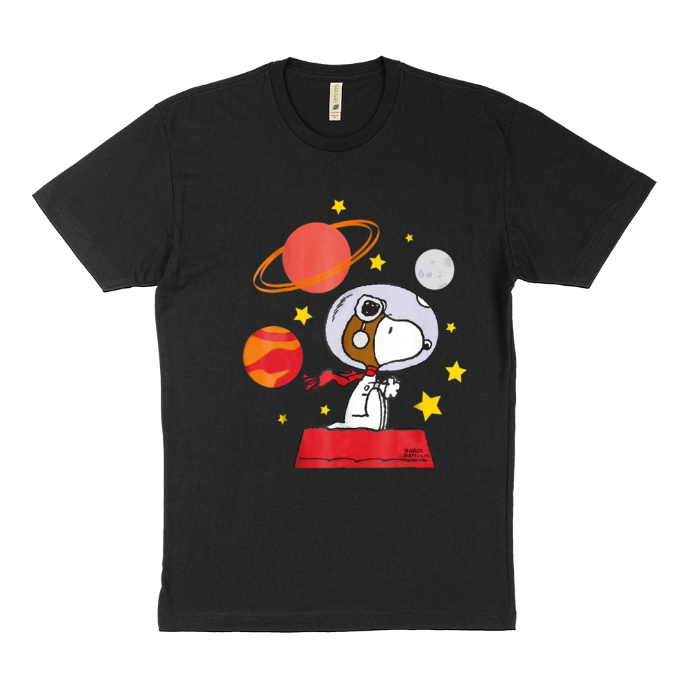 Peanuts Snoopy Space Pilot Mars, Moon And Saturn shirt Sustainable T-Shirt