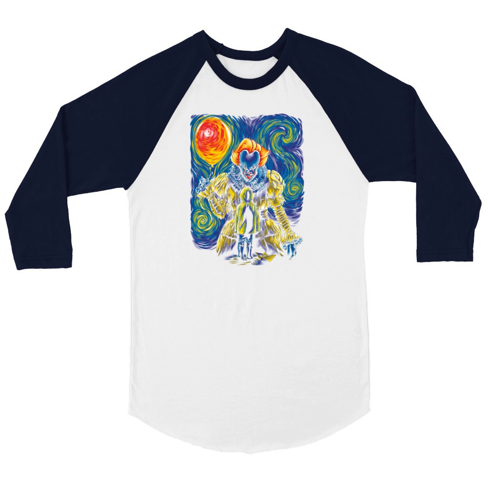 Pennywise IT Starry Night shirt Unisex ¾ sleeve Raglan T-shirt